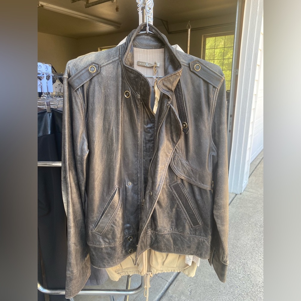 Mike & Chris Black Leather Men's Jacket - Picture 2 of 12